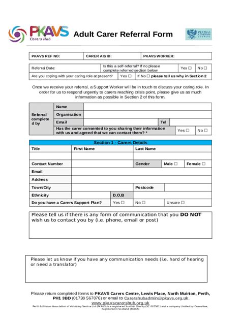 Adult Carer Referral Doc Template Pdffiller