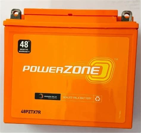 Capacity 7 Ah Powerzone 48pztx7r Two Wheeler Sealed Vrla Battery At Rs