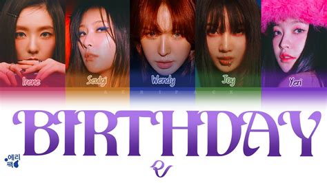 RED VELVET Birthday Tradução codificada em cores Legendado HAN ROM