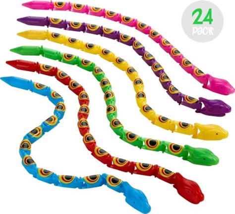 Kicko 24 Pack Wacky Wiggly Jointed Snakes 15 Inch Long Plastic Toy 4