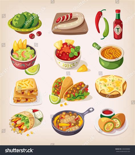 Mexican Street Restaraunt Homemade Food Product Stock Vector Royalty