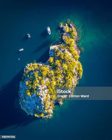 An Aerial View Of Fannette Island Emerald Bay California Stock Photo ...