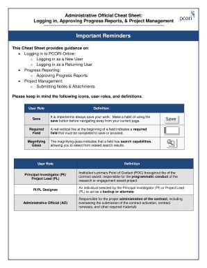 Fillable Online Administrative Official Cheat Sheet Fax Email Print