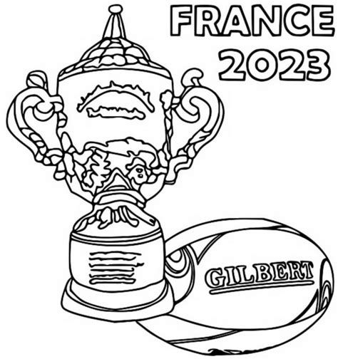 Coloriage Trophée de France de Rugby télécharger et imprimer gratuit