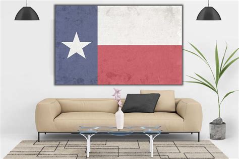 Texas Flag Canvas Vintage State Wall Art State Canvas Art | Etsy