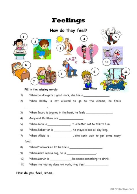 How Do They Feel Allgemeine English ESL Worksheets Pdf Doc