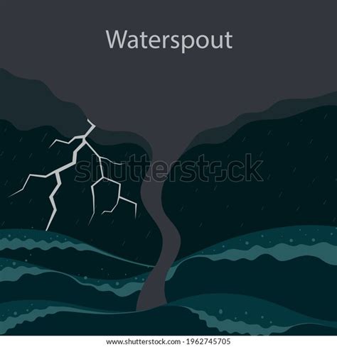 Vector Illustration Water Tornado Formation Waterspout Stock Vector ...