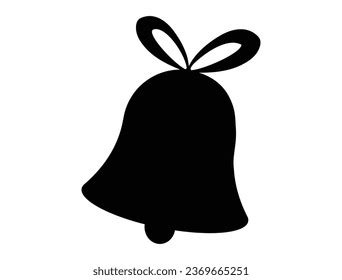 Christmas Bell Silhouette Vector Art White Stock Vector (Royalty Free ...