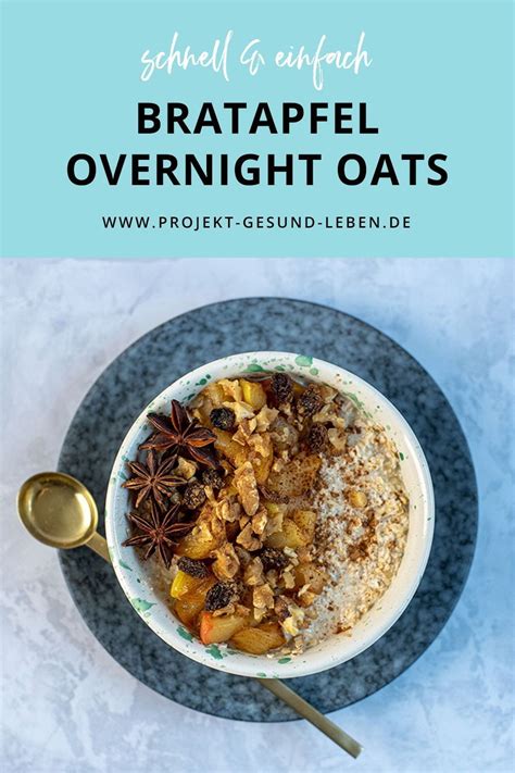 Overnight Oats Bratapfel schnelles und gesundes Frühstück Rezept