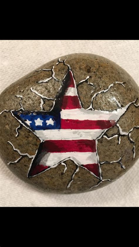 American Flag | Painted rocks, Rock painting art, Rock painting designs