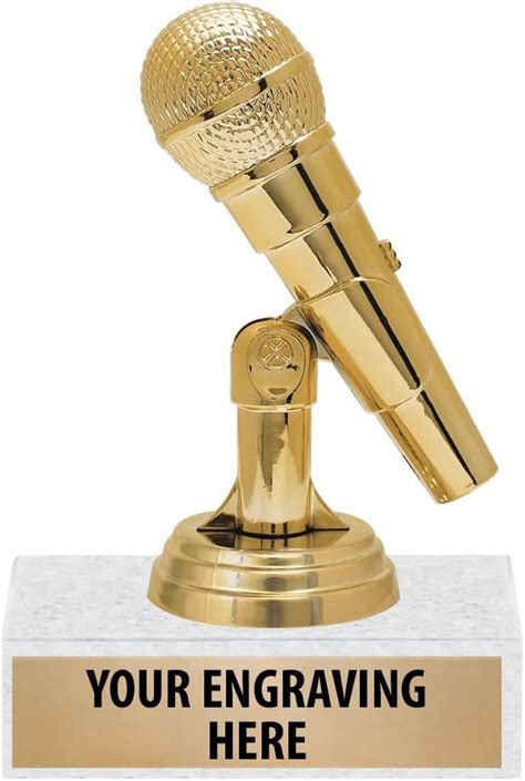 6" Gold Microphone Music Trophies - Personalized Singing Trophy Awards ...