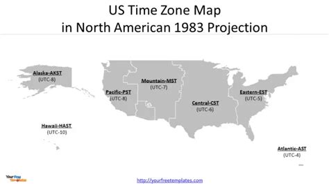 America Time Zone Map - Free PowerPoint Template