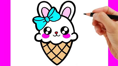 HOW TO DRAW A CUTE ICE CREAM EASY STEP BY STEP - KAWAII DRAWINGS - YouTube