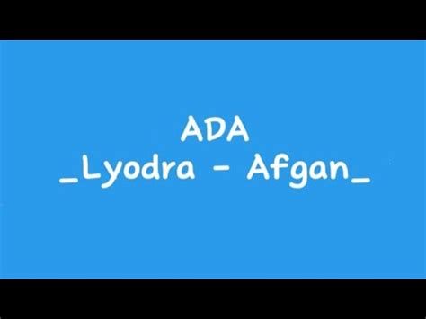 Lyodra Ft Afgan Ada Lirik Lagu Youtube