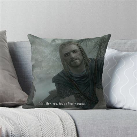 Hey You Youre Finally Awake Skyrim Meme Pillowcases Skyrim Pillow