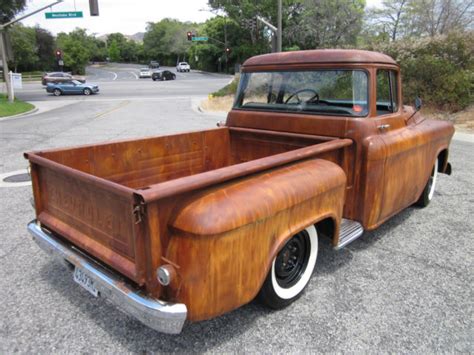 1956 Chevy 3100 Big Window Faux Patina Truck For Sale Photos