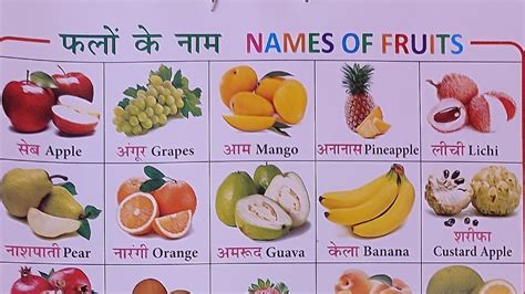 Fruits Name Llearn Fruits Name In English And Hindi फलों के नाम हिन्दी