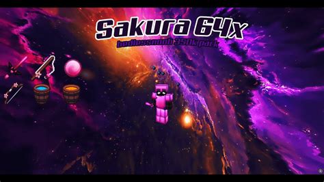 Sakura 64x MCPE PVP TEXTURE PACK By Yuruze Bedless Noob 350k Pack