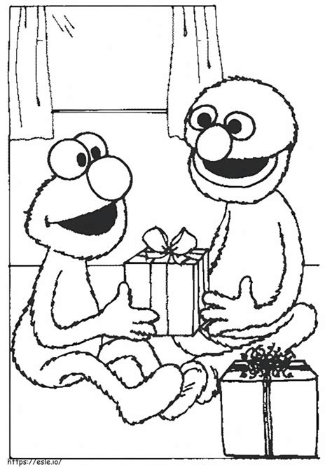 Elmo And Grover coloring page