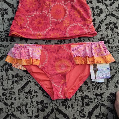 Coco Rave Women S Orange And Pink Bikinis And Tankini Sets Depop