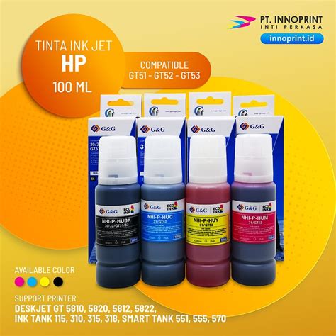 Jual Tinta Printer HP GT51 GT52 GT53 Origina G G Untuk HP Ink Tank 115