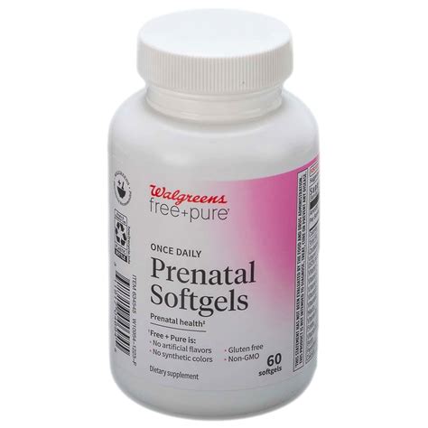 Walgreens Free And Pure Prenatal Once Daily Softgel 60 Days Walgreens