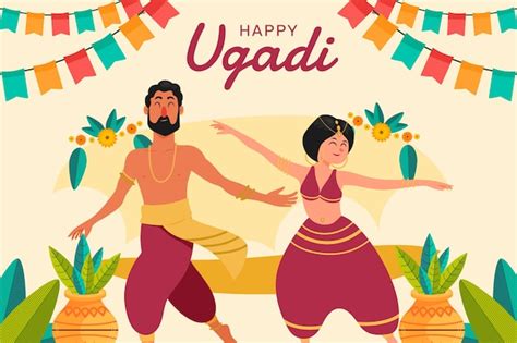 Free Vector | Flat background for ugadi festival