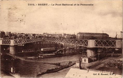 Brest Le Pont National Et La Passerelle France Brest Cartorum