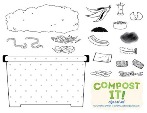 Compost It Compost Bin Clip Art Set - Etsy