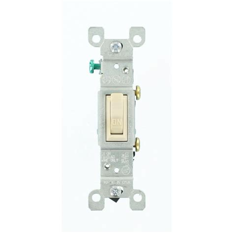 Leviton 15 Amp Single Pole Toggle Switch Light Almond R56 01451 02t The Home Depot