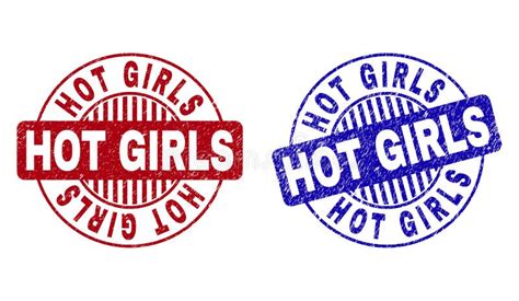 Grunge HOT GIRLS Scratched Round Stamp Seals Stock Vector Illustration Of Text Corroded