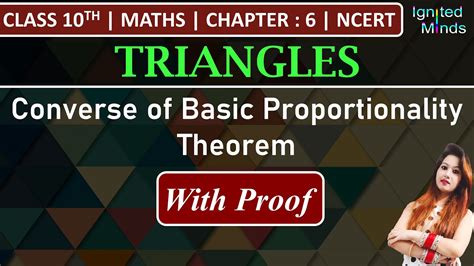 Class 10th Maths Converse Of Basic Proportionality Theorem Proof