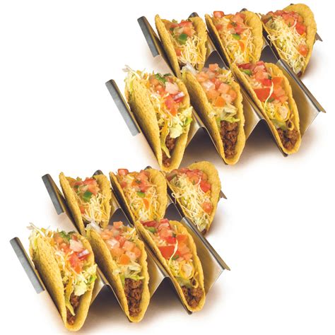 Taco Tuesday Stainless Steel 4-Piece Taco Holder Tray Set — Nostalgia ...