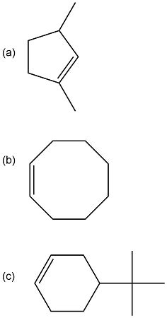 Write the IUPAC name of each cycloalkene. | Homework.Study.com