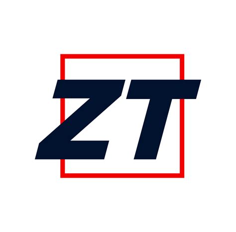 ZT company Name Initial letters monogram icon. ZT letters on red Square ...