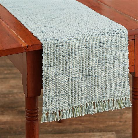 Tweed Basics Blue Woven Table Linens