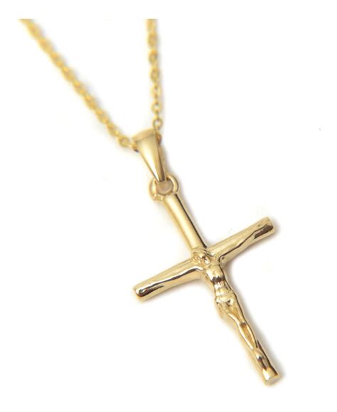 Dije Cruz Cristo Con Cadena Oro 14k Doble O Meses Sin Intereses