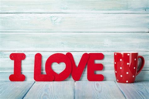 Premium Photo Valentines Day Greeting Card With Hot Drink Cup