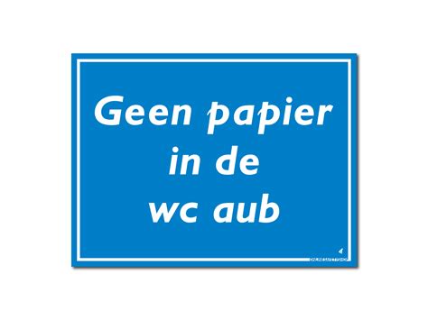 Geen Papier In De WC Borden En Stickers Voorkom Verstoppingen