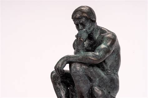 Beeld Bronzen Beeld Op Een Marmeren Voet Van De Denker Naar Rodin