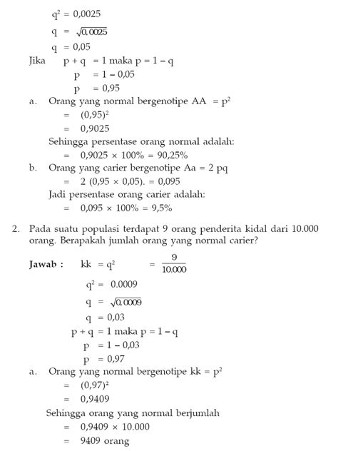 Soal Hukum Hardy Weinberg Ilmu