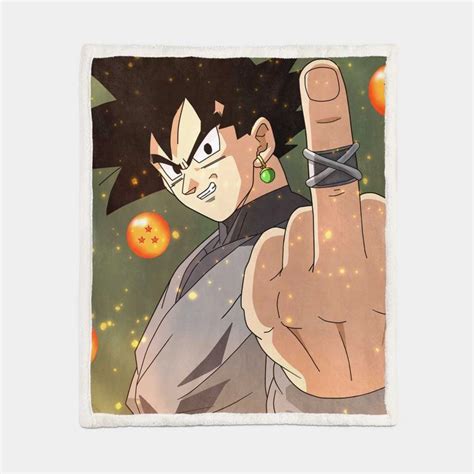 Dragon Ball Super Human Black Goku Video Game Sherpa Fleece Blanket