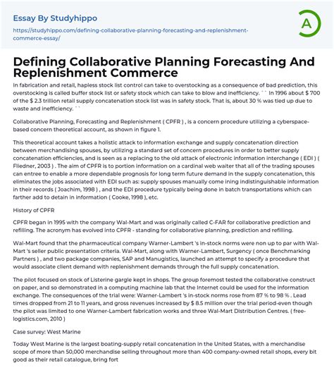 Defining Collaborative Planning Forecasting And Replenishment Commerce