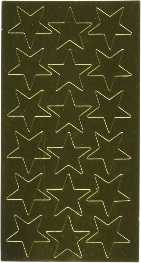 Foil Stickers Stars Self Adhesive 34 Gold