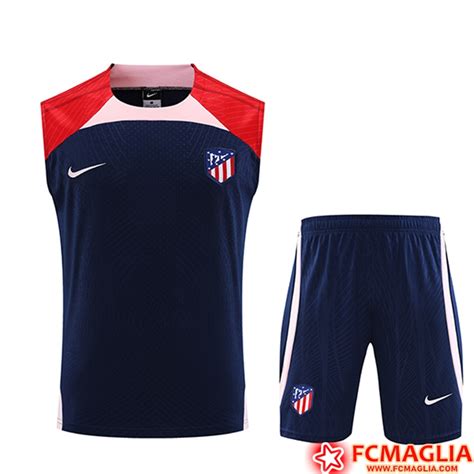 Nuove Kit Canotta Allenamento Pantaloncini Atletico Madrid Blu Navy