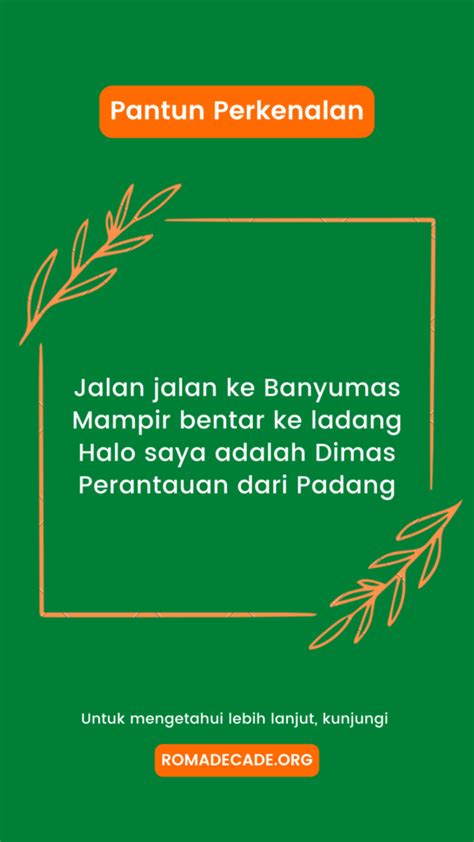 Contoh Pantun Perkenalan Nama Diri Dan Jawabannya