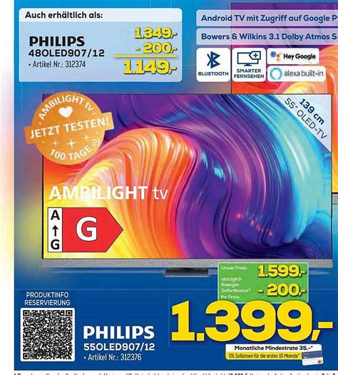 Philips 55oled907-12 Oled-tv Angebot bei Euronics - 1Prospekte.de