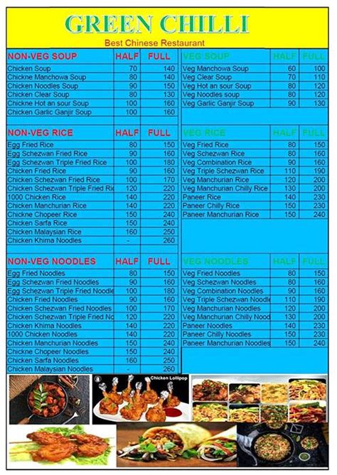 Menu Of Green Chilli Ulwe Navi Mumbai