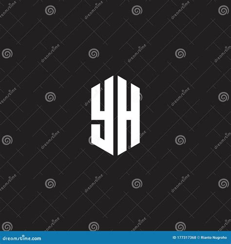 Yh Logo Monogram With Hexagon Shape Style Design Template Stock Vector