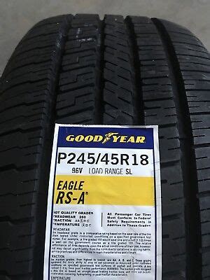 R Goodyear Eagle Rsa Blk V New Tire Qty Ebay